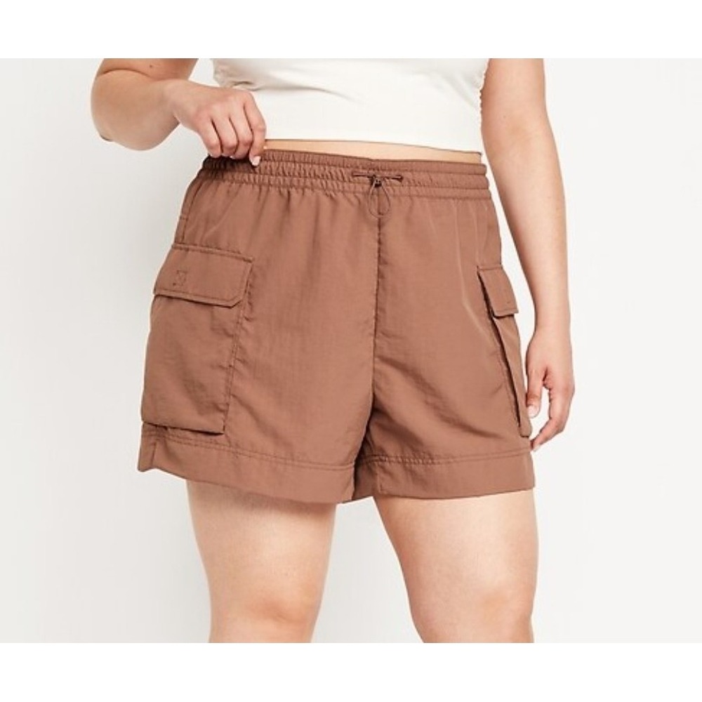 Old Navy High Waisted Cargo Utility Shorts Plus Size 3X Warm Taupe